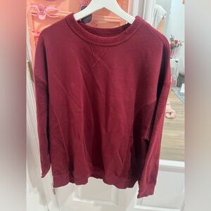 aerie Crewneck Sweater in Burgundy
